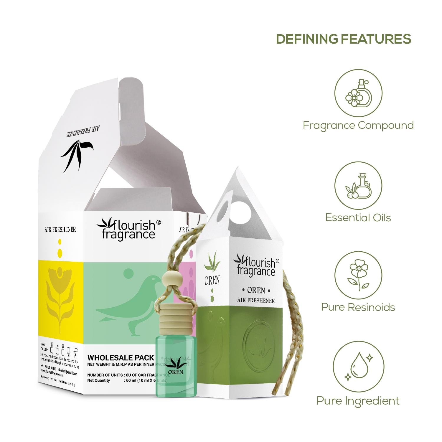 CAR AIR FRESHNER COMBO PACK OF 6